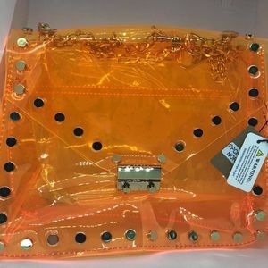 Orange studded purse